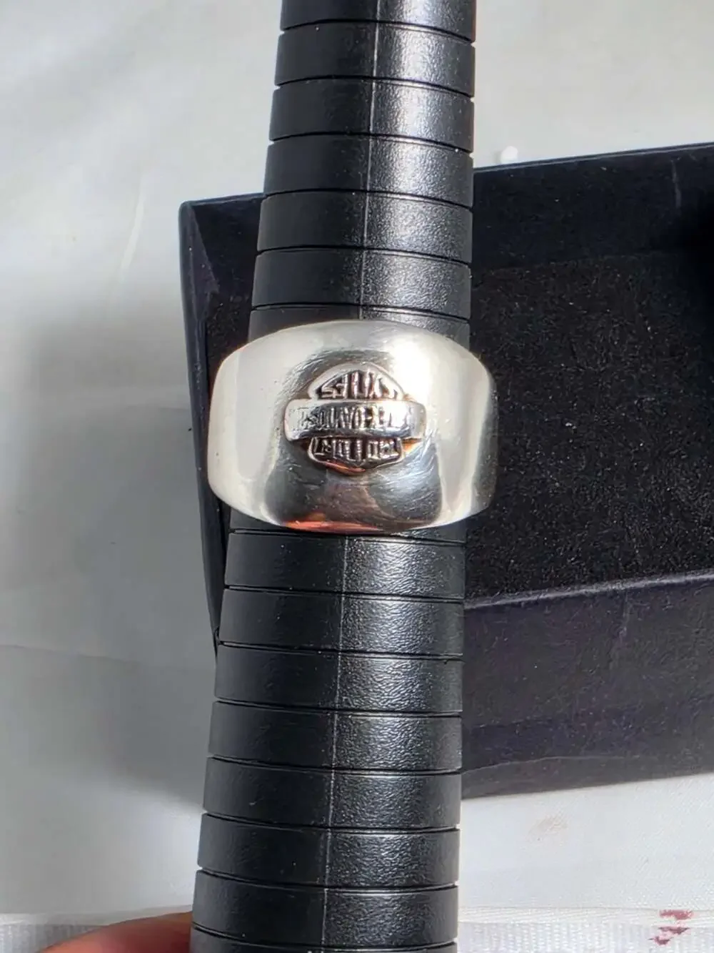 Harley-Davidson Sterling Silver Bar & Shield Signet Ring Size 11